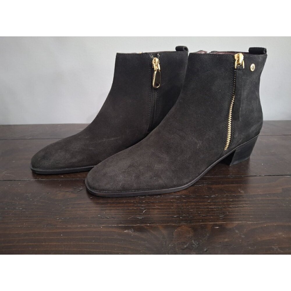 Radley London Sloane Gardens Black Suede 2.0 Zip Booties/NWOB, Sz. 8 (US)